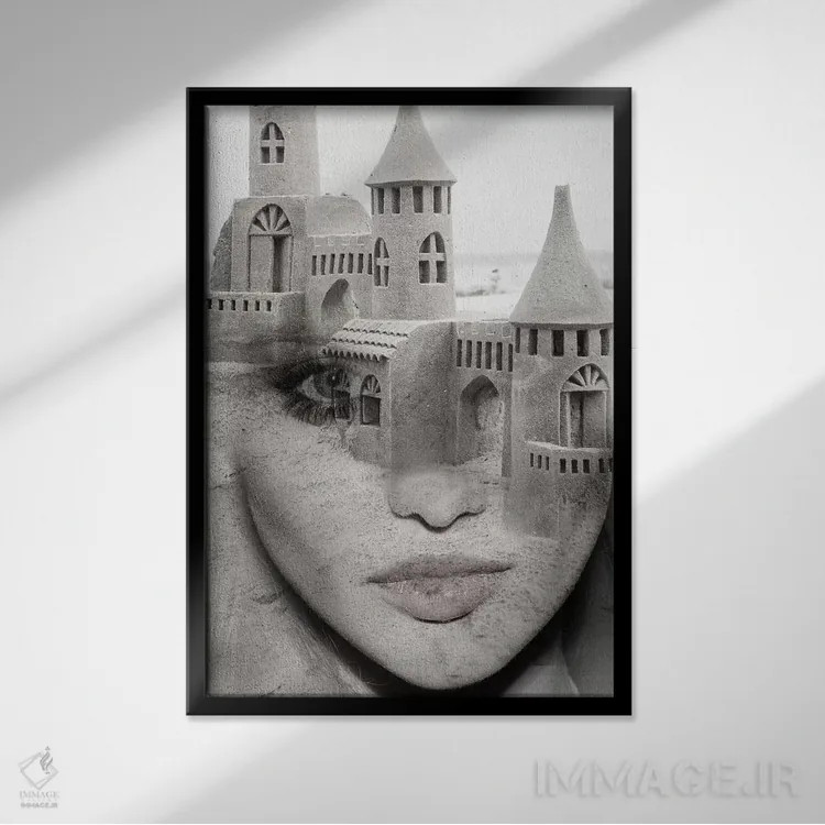 تابلو قلعه شنی اثر تاتیانا آمرِین - نمای قابدار مشکی