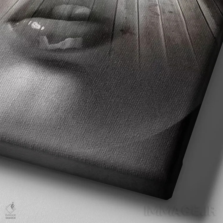 تابلو ذهنت را باز کن اثر تاتیانا آمرِین - نمای نزدیک بافت بوم