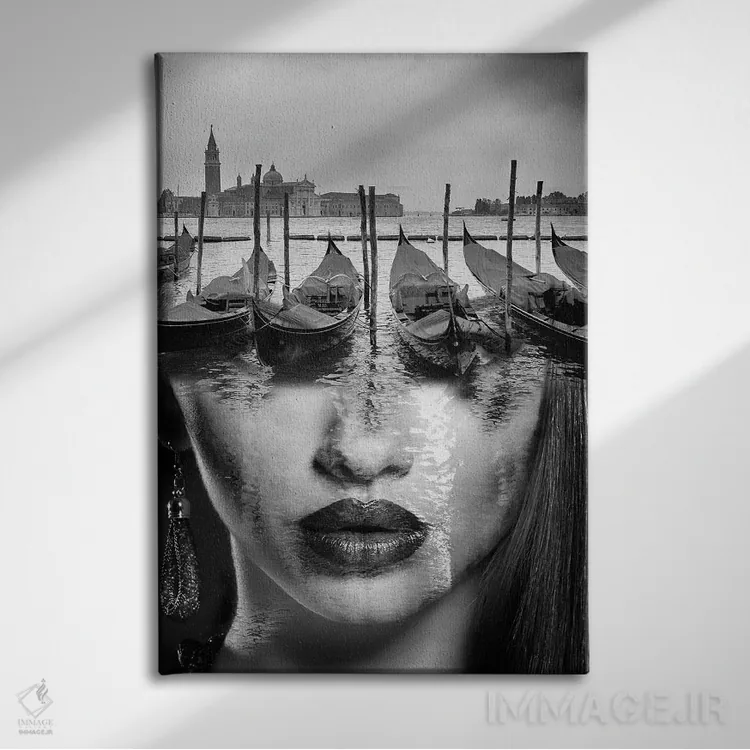 تابلو نقاب ونیزی اثر تاتیانا آمرِین - نمای روبهرو روی دیوار