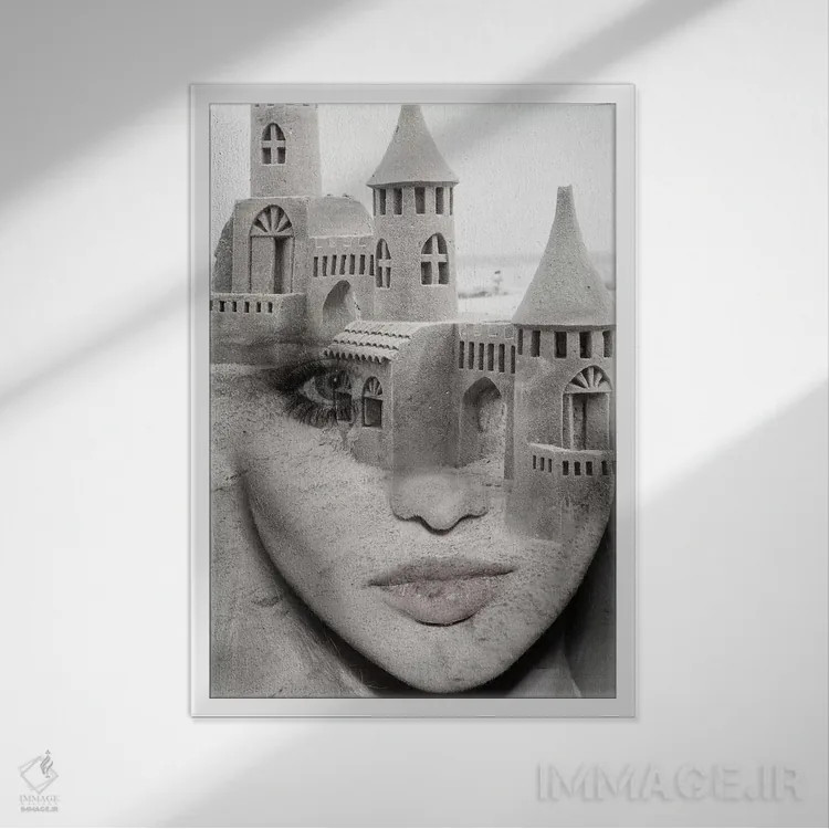 تابلو قلعه شنی اثر تاتیانا آمرِین - نمای قابدار سفید