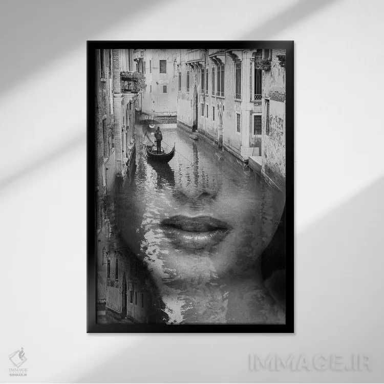 تابلو رویاهای ونیزی اثر تاتیانا آمرِین - نمای قابدار مشکی