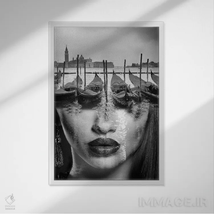 تابلو نقاب ونیزی اثر تاتیانا آمرِین - نمای قابدار سفید