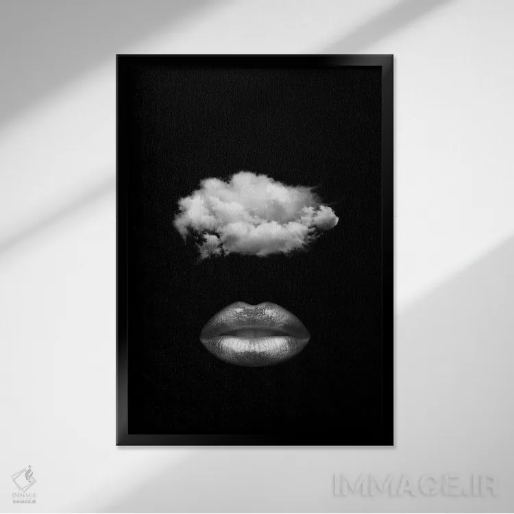 تابلو لبها اثر تاتیانا آمرِین - نمای قابدار مشکی