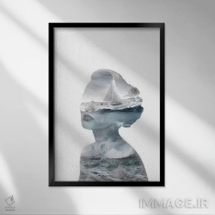 تابلو طوفان اثر تاتیانا آمرِین - نمای قابدار مشکی