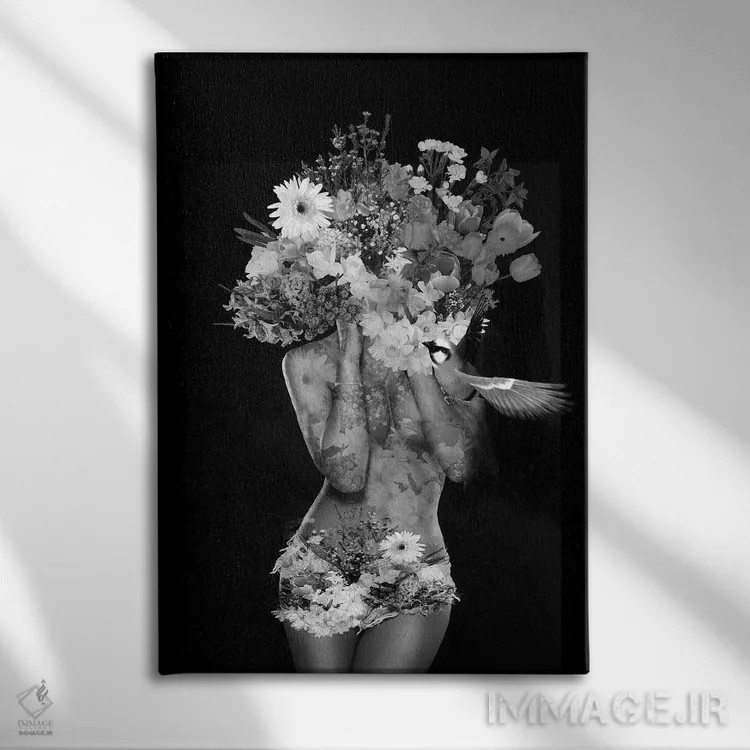 تابلو گلها اثر تاتیانا آمرِین - نمای روبهرو روی دیوار