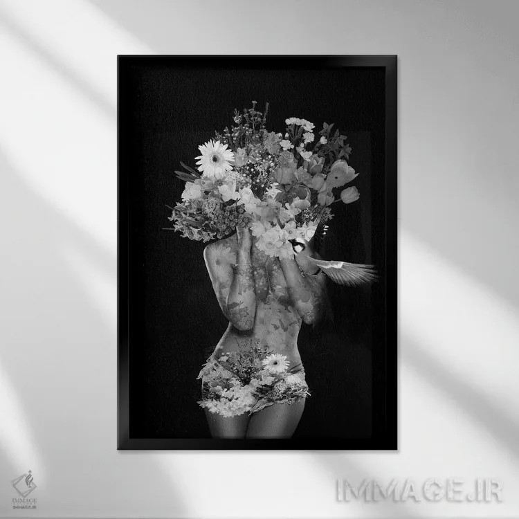 تابلو گلها اثر تاتیانا آمرِین - نمای قابدار مشکی