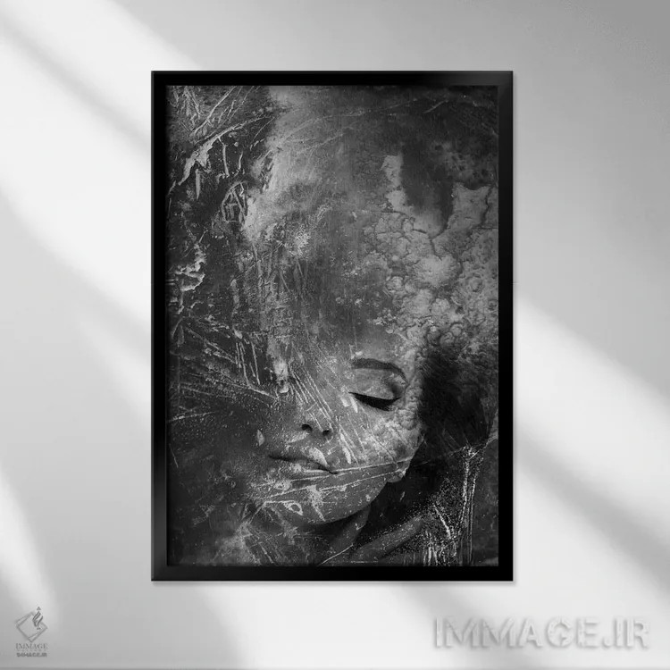 تابلو سیاه و سفید I اثر تاتیانا آمرِین - نمای قابدار مشکی