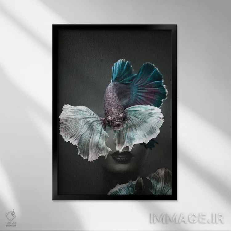 تابلو ماهیگیری III اثر تاتیانا آمرِین - نمای قابدار مشکی