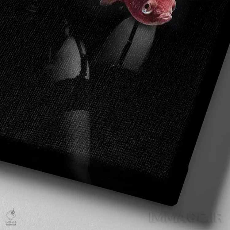 تابلو ماهیگیری VII اثر تاتیانا آمرِین - نمای نزدیک بافت بوم