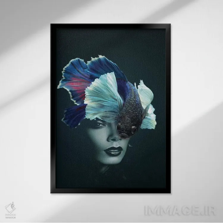 تابلو ماهیگیری IV اثر تاتیانا آمرِین - نمای قابدار مشکی