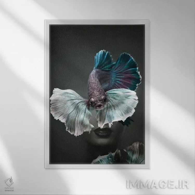 تابلو ماهیگیری III اثر تاتیانا آمرِین - نمای قابدار سفید