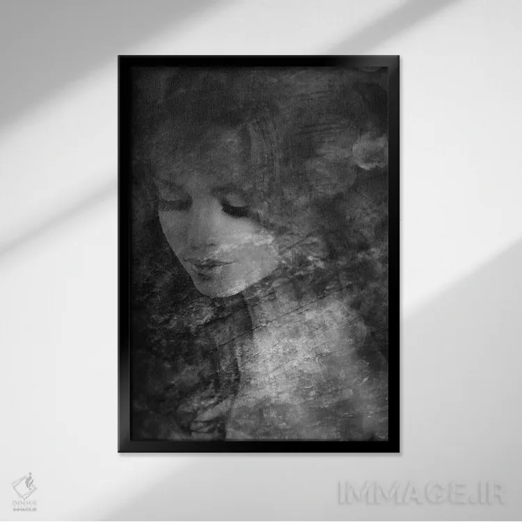 تابلو سیاه و سفید II اثر تاتیانا آمرِین - نمای قابدار مشکی