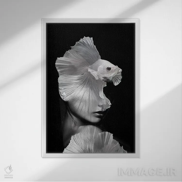 تابلو ماهیگیری V اثر تاتیانا آمرِین - نمای قابدار سفید