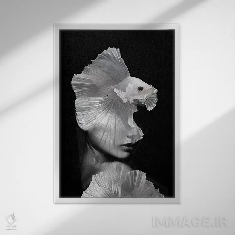 تابلو ماهیگیری V اثر تاتیانا آمرِین - نمای قابدار سفید