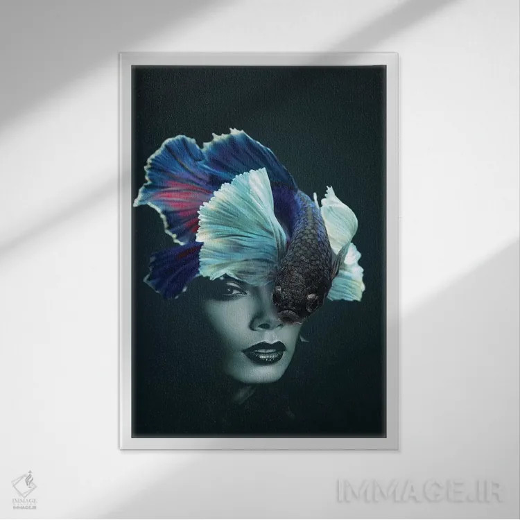 تابلو ماهیگیری IV اثر تاتیانا آمرِین - نمای قابدار سفید