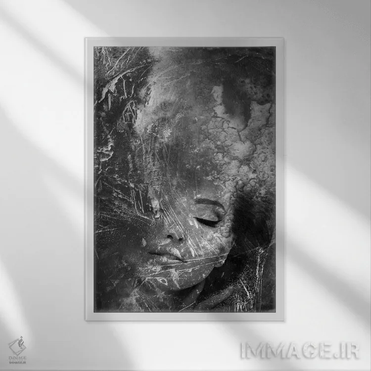 تابلو سیاه و سفید I اثر تاتیانا آمرِین - نمای قابدار سفید