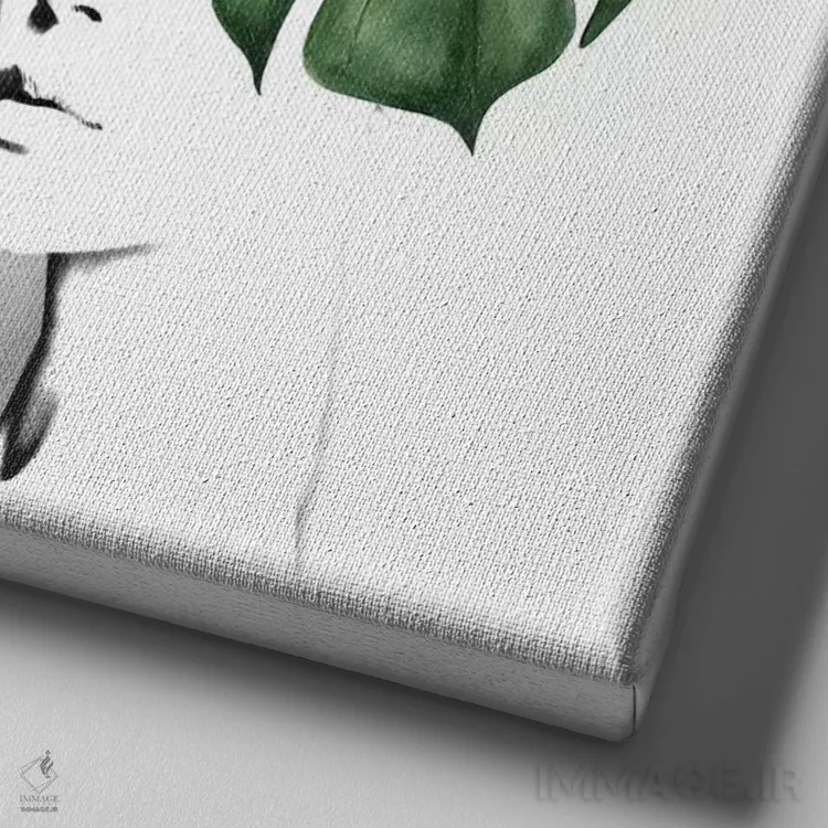 تابلو خرزهره (نوعی گل) اثر تاتیانا آمرِین - نمای نزدیک بافت بوم