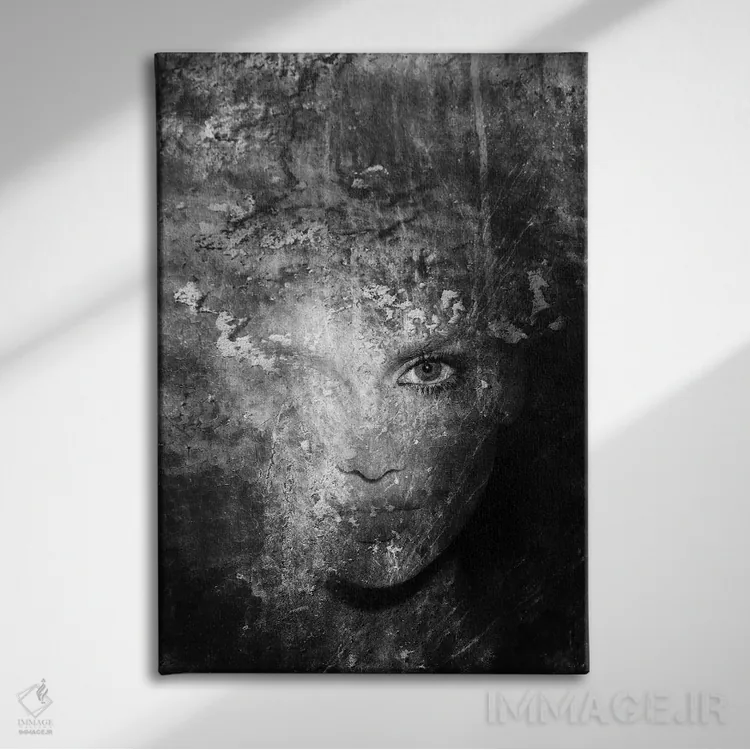 تابلو سیاه و سفید III اثر تاتیانا آمرِین - نمای روبهرو روی دیوار