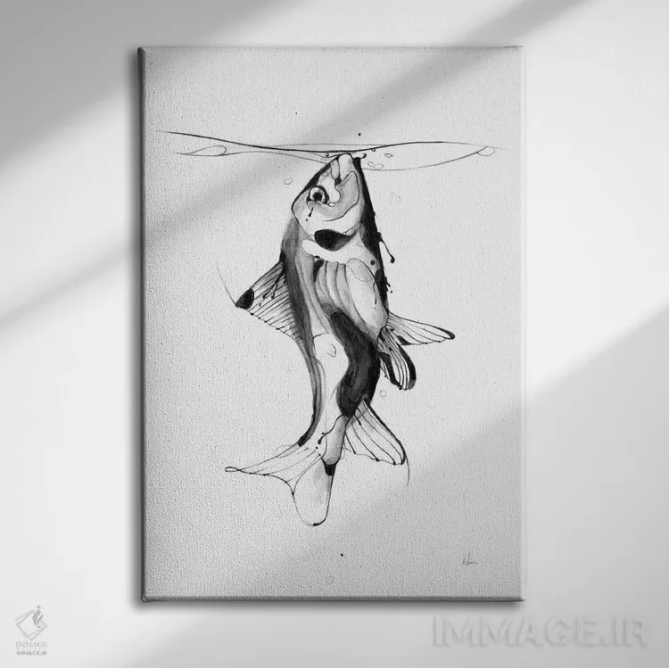 تابلو سوخت ماهی اثر الکسیس مارکو - نمای روبهرو روی دیوار