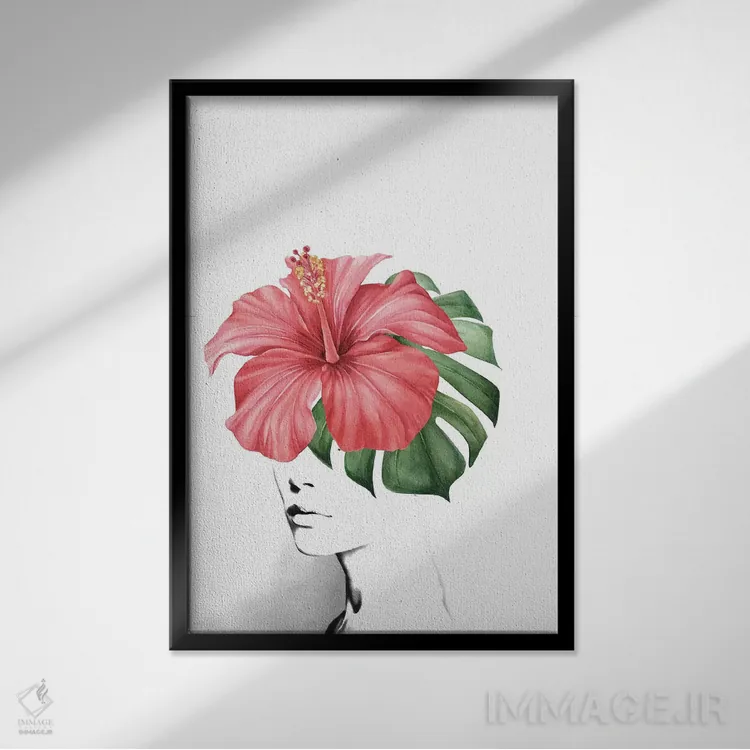 تابلو خرزهره (نوعی گل) اثر تاتیانا آمرِین - نمای قابدار مشکی