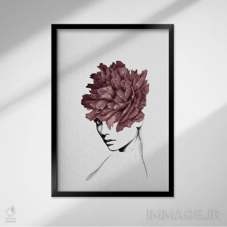 تابلو بانوی گل I اثر تاتیانا آمرِین - نمای قابدار مشکی