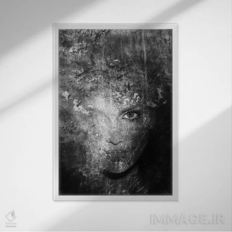 تابلو سیاه و سفید III اثر تاتیانا آمرِین - نمای قابدار سفید