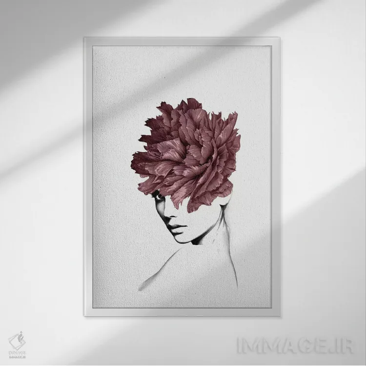 تابلو بانوی گل I اثر تاتیانا آمرِین - نمای قابدار سفید