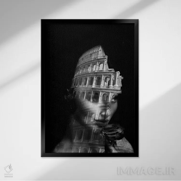 تابلو کولوسئوم (آمفیتئاتر روم باستان) اثر تاتیانا آمرِین - نمای قابدار مشکی