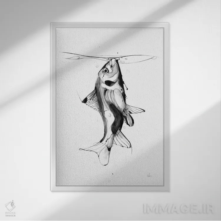 تابلو سوخت ماهی اثر الکسیس مارکو - نمای قابدار سفید