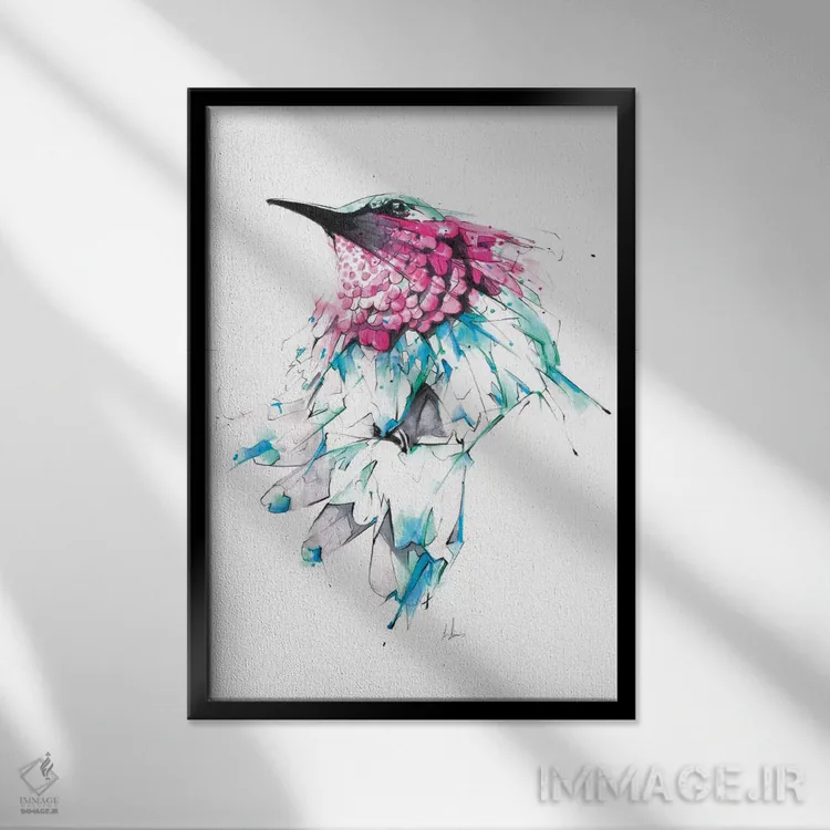 تابلو مرغ مگسخوار اثر الکسیس مارکو - نمای قابدار مشکی