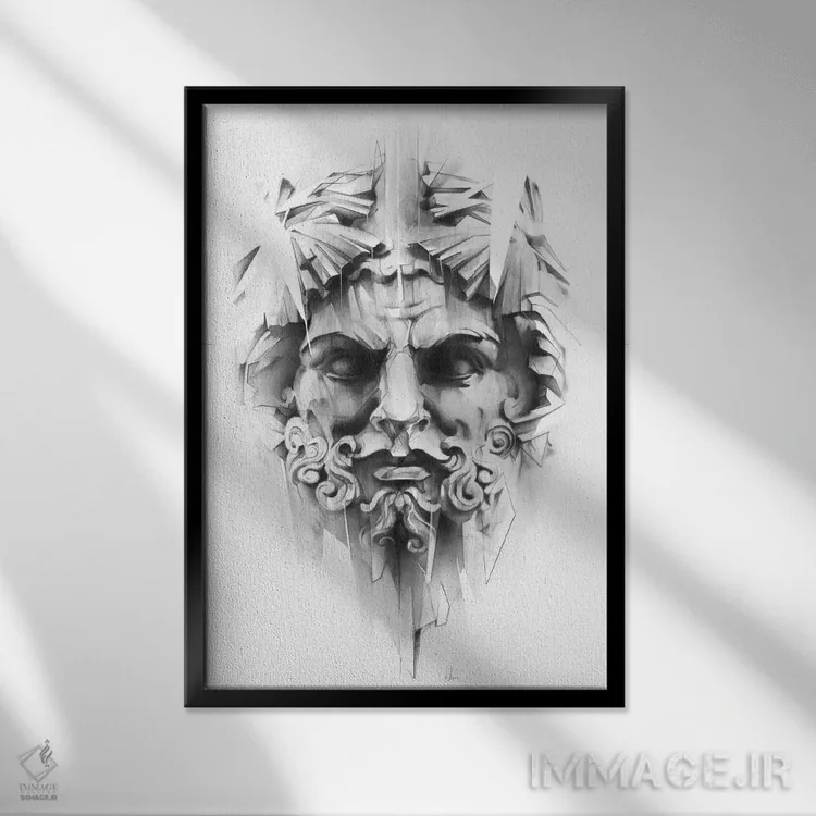 تابلو شاه خشت (ورق بازی) اثر الکسیس مارکو - نمای قابدار مشکی