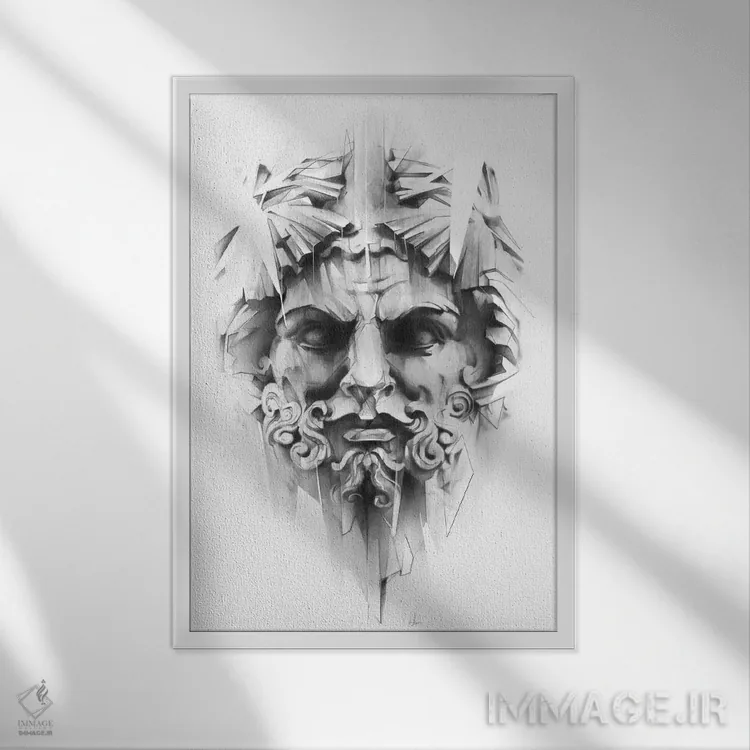 تابلو شاه خشت (ورق بازی) اثر الکسیس مارکو - نمای قابدار سفید