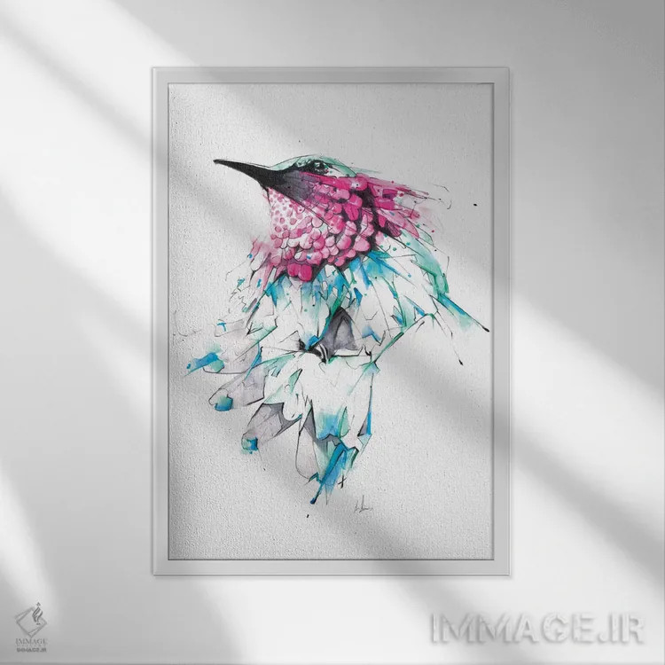 تابلو مرغ مگسخوار اثر الکسیس مارکو - نمای قابدار سفید