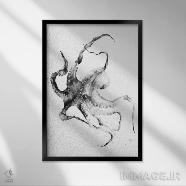 تابلو هشتپا اثر الکسیس مارکو - نمای قابدار مشکی