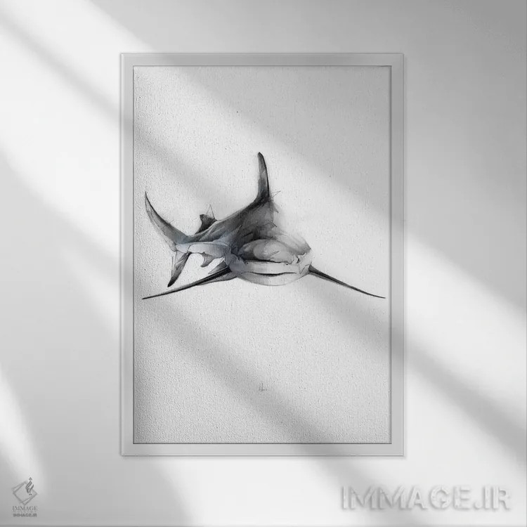 تابلو کوسه II اثر الکسیس مارکو - نمای قابدار سفید