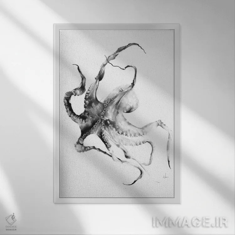 تابلو هشتپا اثر الکسیس مارکو - نمای قابدار سفید