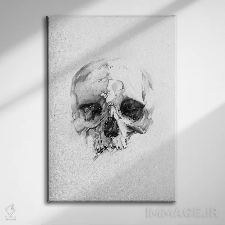 تابلو جمجمه XLVI اثر الکسیس مارکو - نمای روبهرو روی دیوار