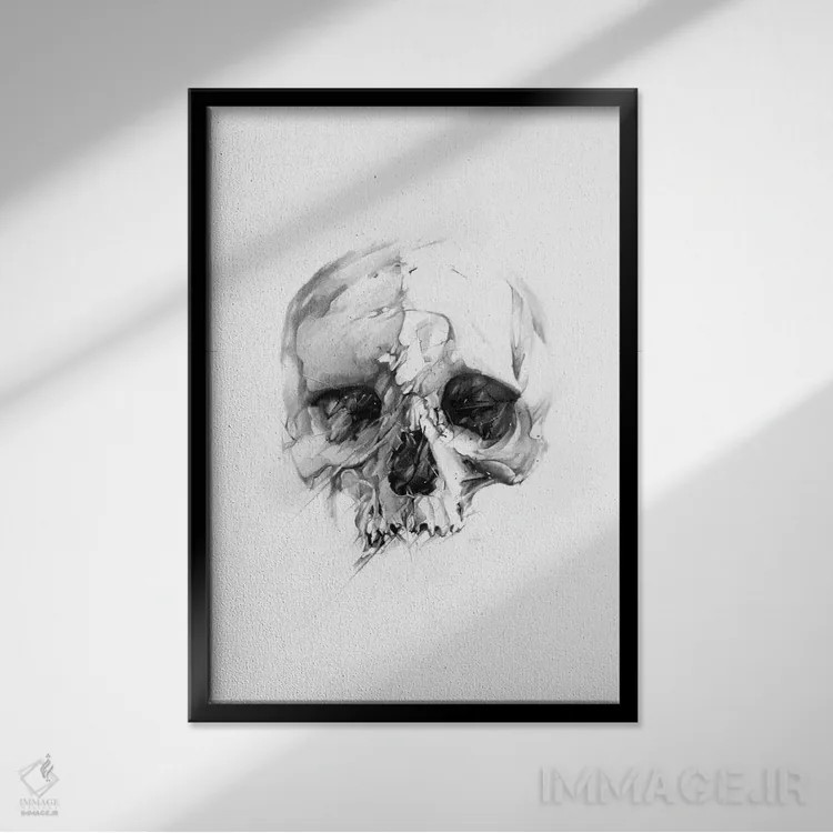تابلو جمجمه XLVI اثر الکسیس مارکو - نمای قابدار مشکی