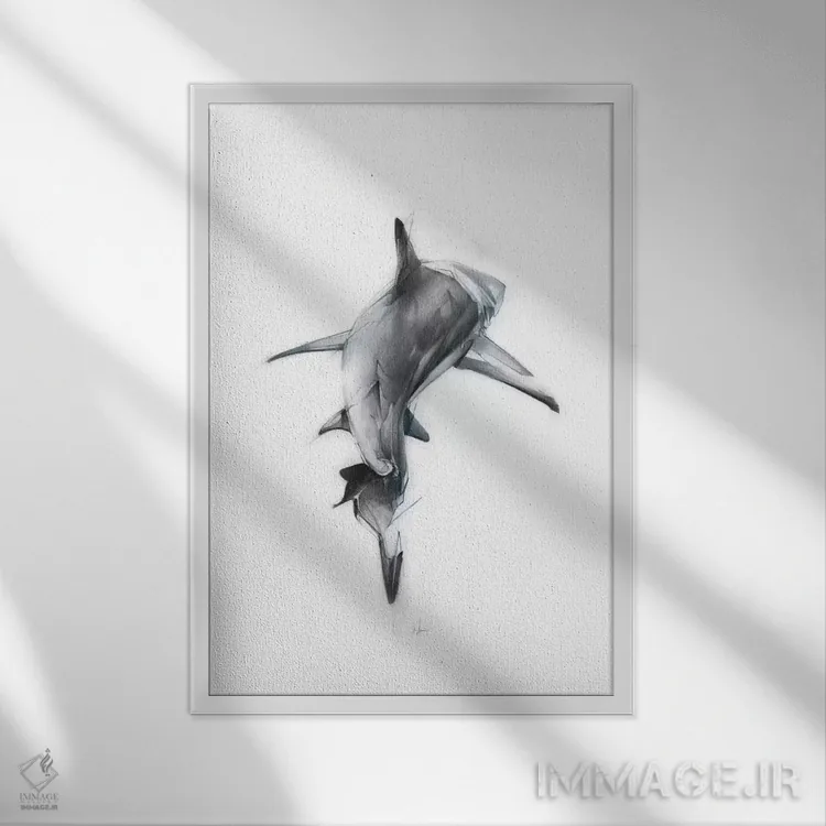 تابلو کوسه III اثر الکسیس مارکو - نمای قابدار سفید