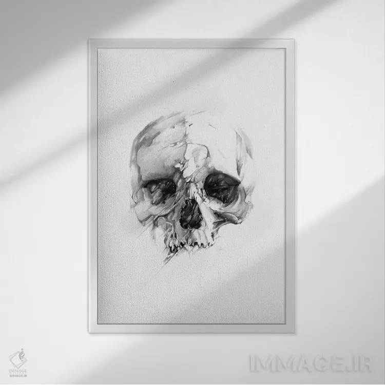 تابلو جمجمه XLVI اثر الکسیس مارکو - نمای قابدار سفید