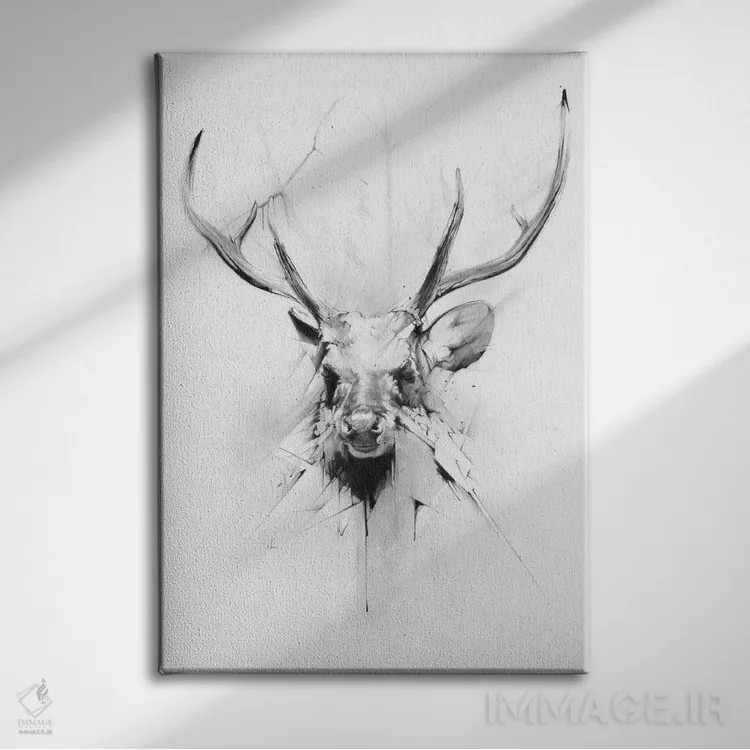 تابلو گوزن نر اثر الکسیس مارکو - نمای روبهرو روی دیوار