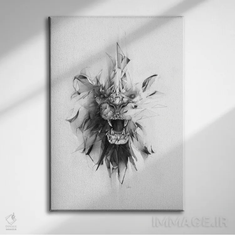 تابلو شیر سنگی اثر الکسیس مارکو - نمای روبهرو روی دیوار