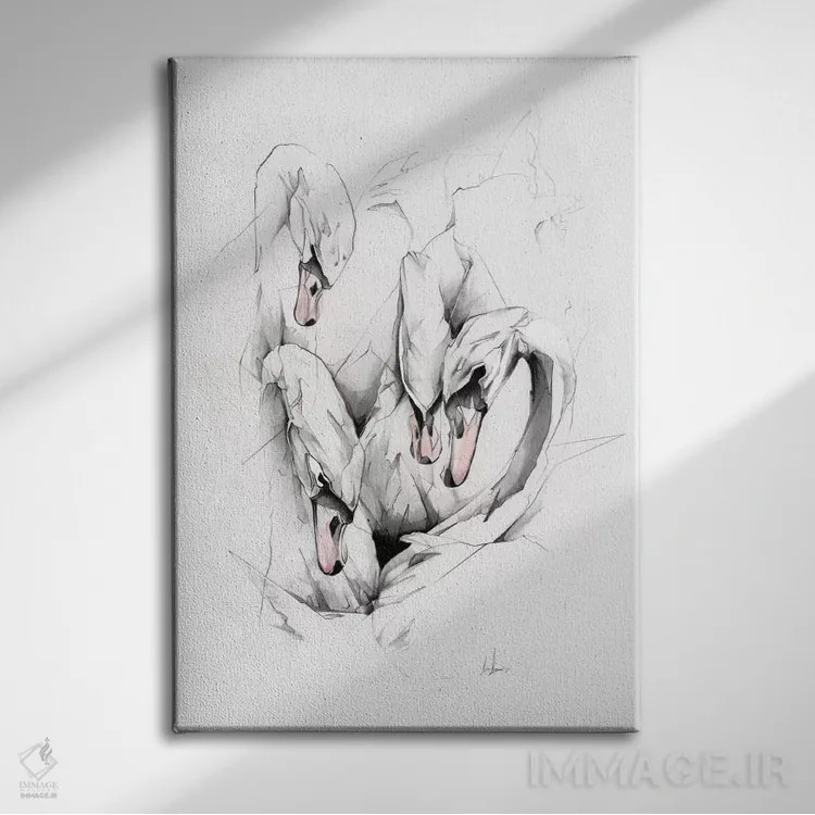 تابلو قوها اثر الکسیس مارکو - نمای روبهرو روی دیوار