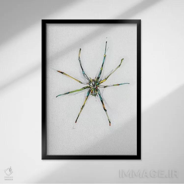 تابلو عنکبوت اثر الکسیس مارکو - نمای قابدار مشکی