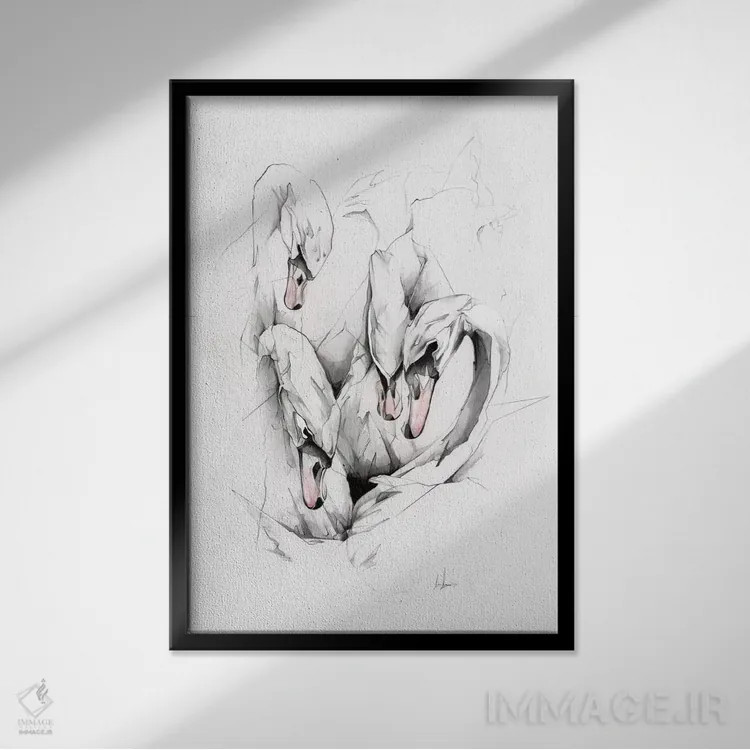 تابلو قوها اثر الکسیس مارکو - نمای قابدار مشکی