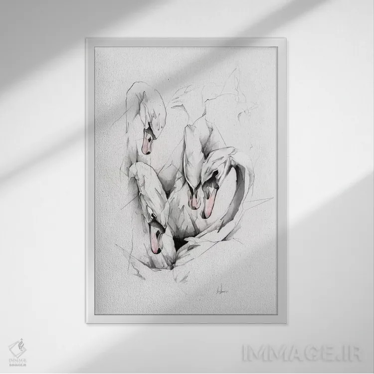 تابلو قوها اثر الکسیس مارکو - نمای قابدار سفید