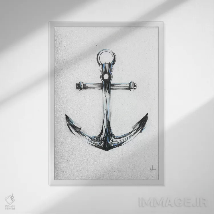 تابلو لنگر آبی اثر الکسیس مارکو - نمای قابدار سفید