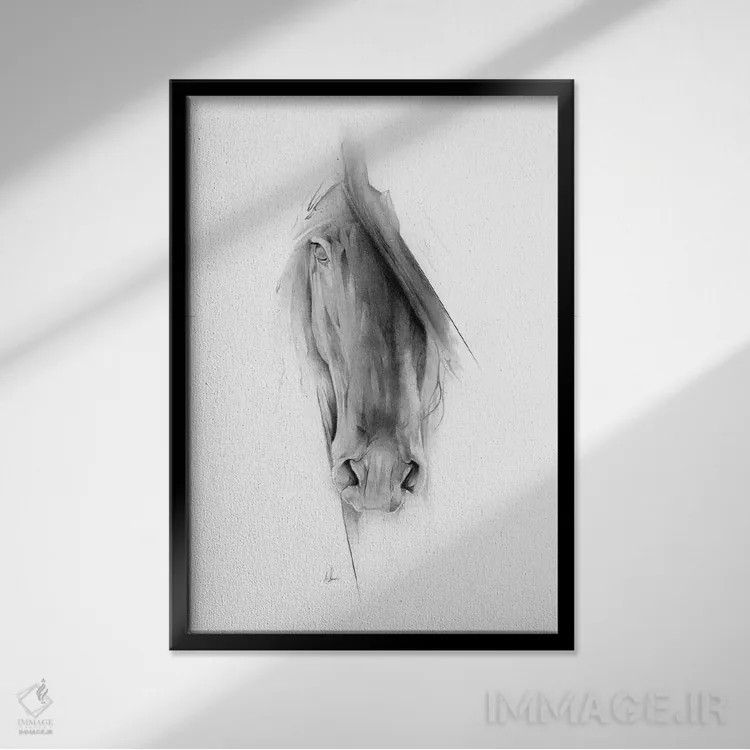 تابلو اسب ۲۰۲۳ اثر الکسیس مارکو - نمای قابدار مشکی