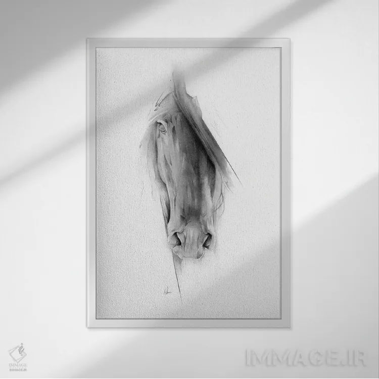 تابلو اسب ۲۰۲۳ اثر الکسیس مارکو - نمای قابدار سفید