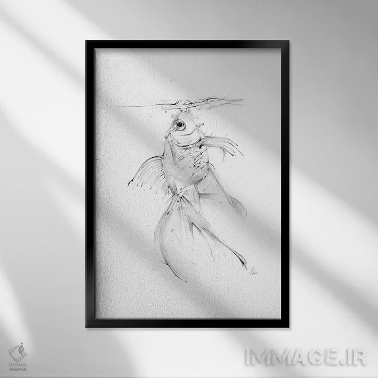تابلو ضیافت ماهی اثر الکسیس مارکو - نمای قابدار مشکی